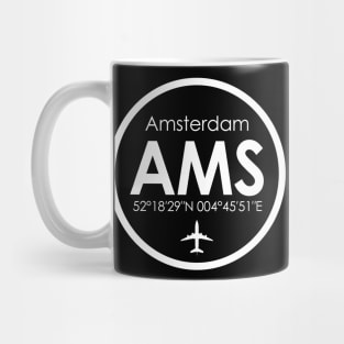 AMS, Amsterdam Schipol Airport Mug